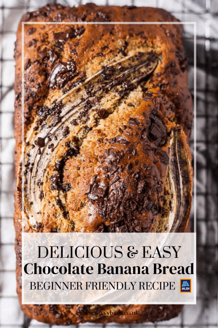 chocolate chip banana bread with text overlay