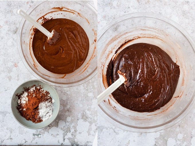 Batter for chocolate biscuits using Aldi ingredients.