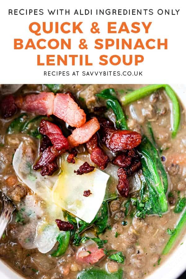 bacon lentil soup with spinach