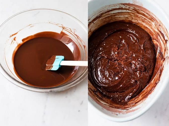 melted chocolate brownie batter