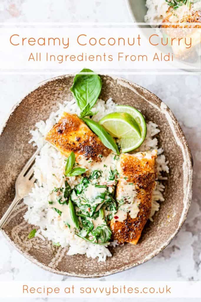 Creamy coconut curry made with Aldi Ingredients.
