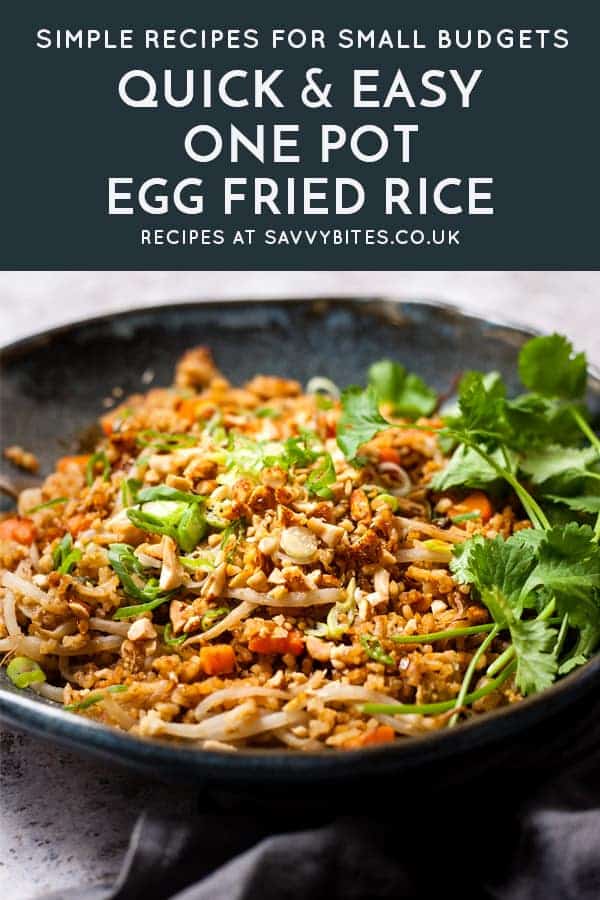 One Pot Fried Rice with text overlay All ingredients from Aldi UK
