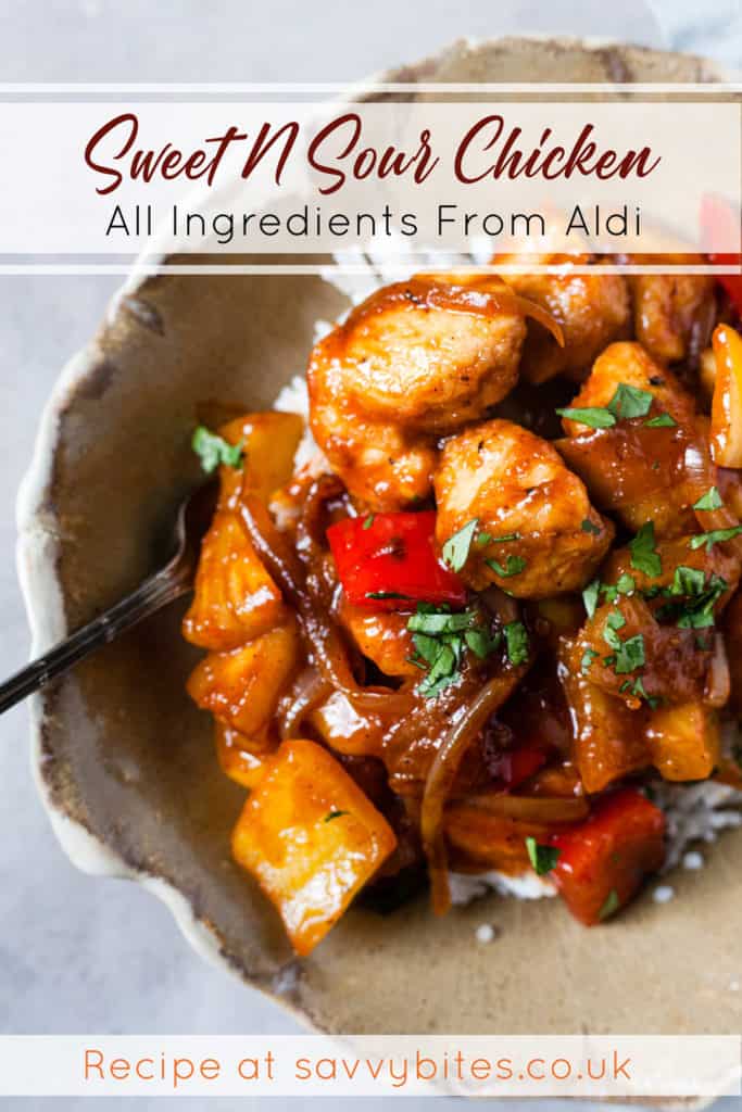 Sweet and sour chicken with Aldi ingredients