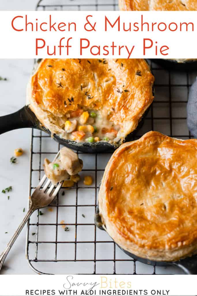 Creamy and easy chicken and mushroom pie using Aldi ingredients