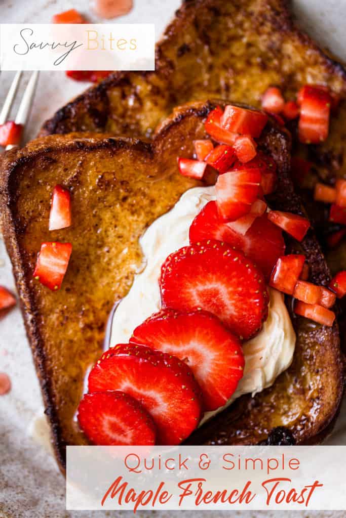 Eggy bread with strawberries and cream