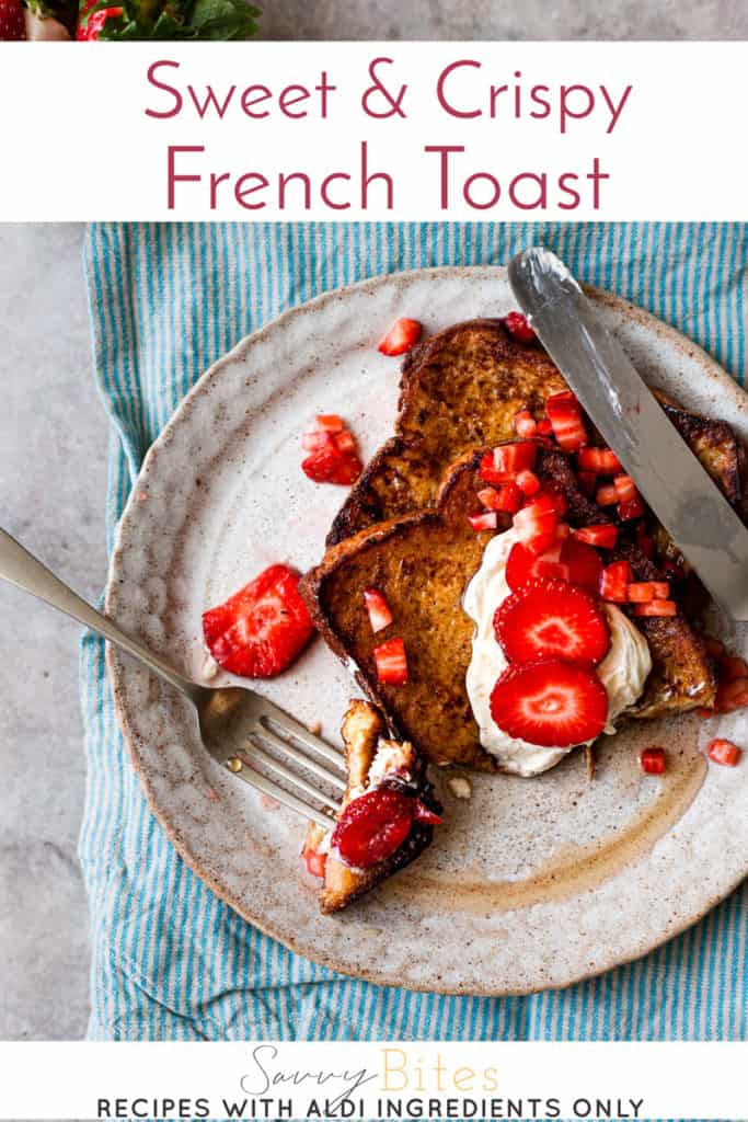 eggy bread french toast using ingredients from Aldi.