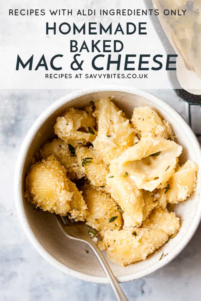 homemade mac and cheese using ingredients from Aldi.