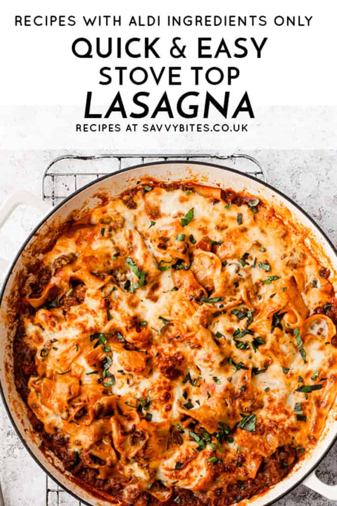 quick and easy stove top lasagna.