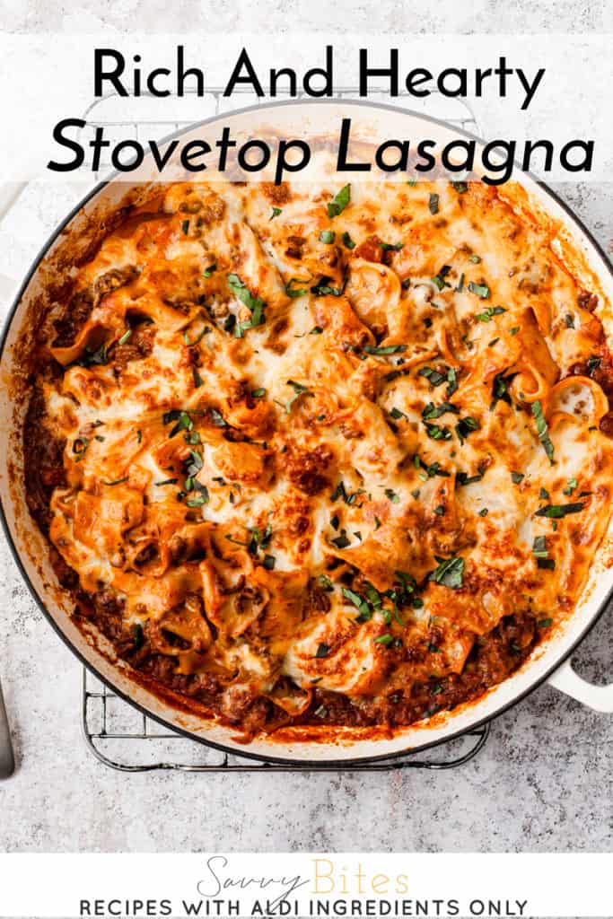 stove top easy lasagna with Aldi ingredients