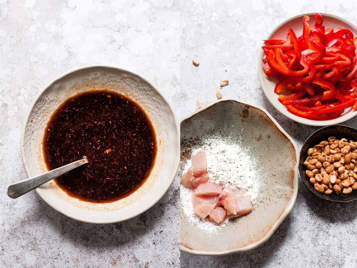 making the sauce for sticky chicken. 