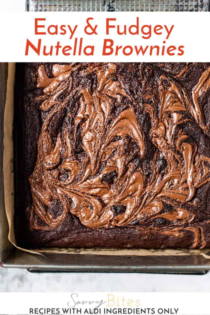 Cut nutella brownies using Aldi ingredients