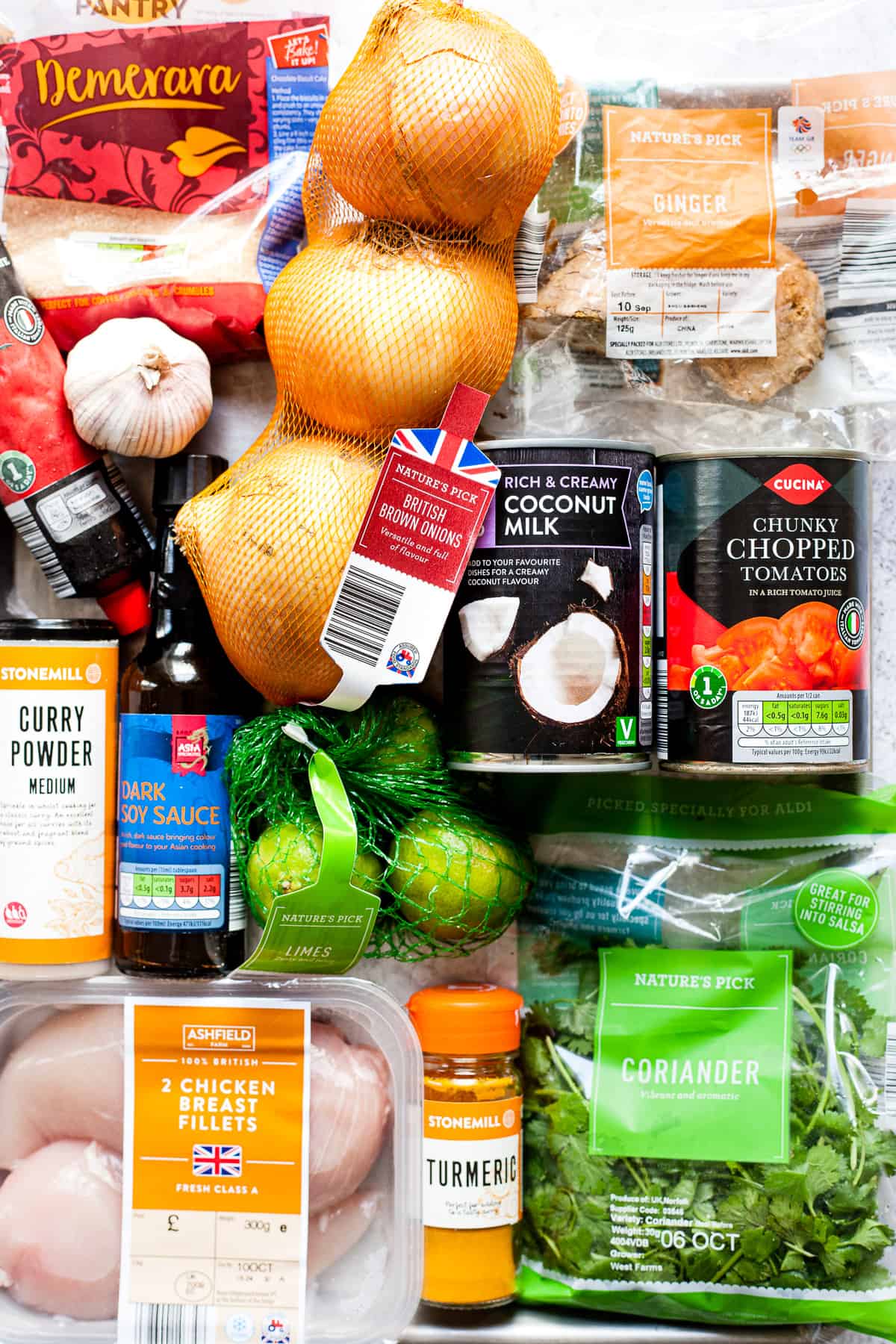 Aldi ingredients for coconut chicken curry