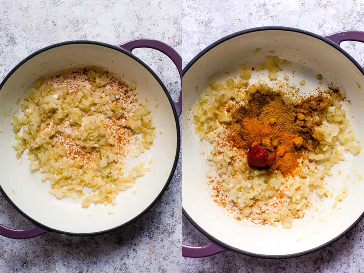 making curry powder sauce