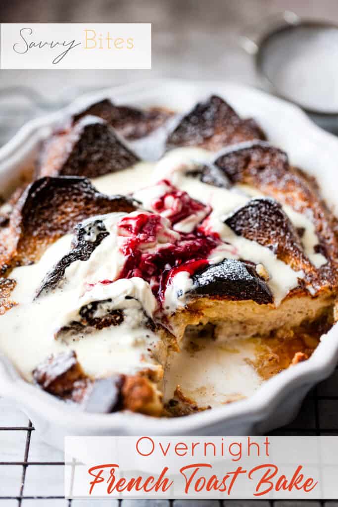 Brioche French toast bake with cream and berries Aldi meal