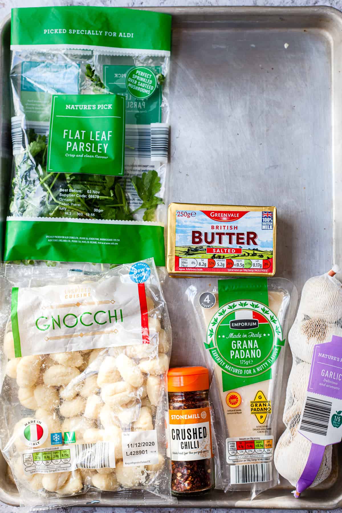 ingredients for pan fried gnocchi.