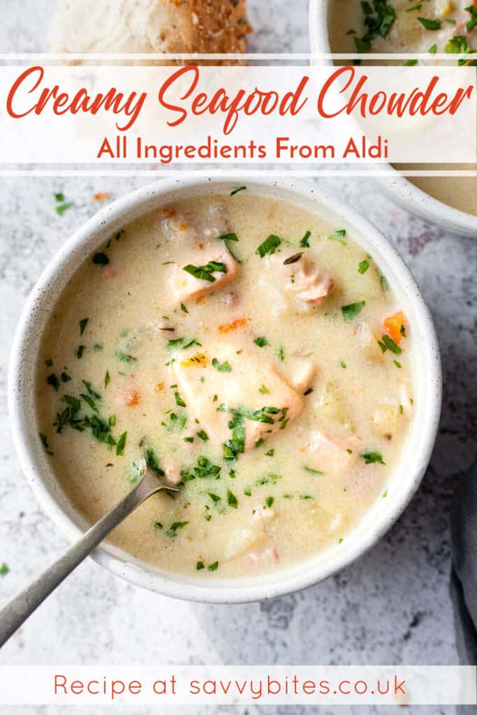 seafood chowder text overlay