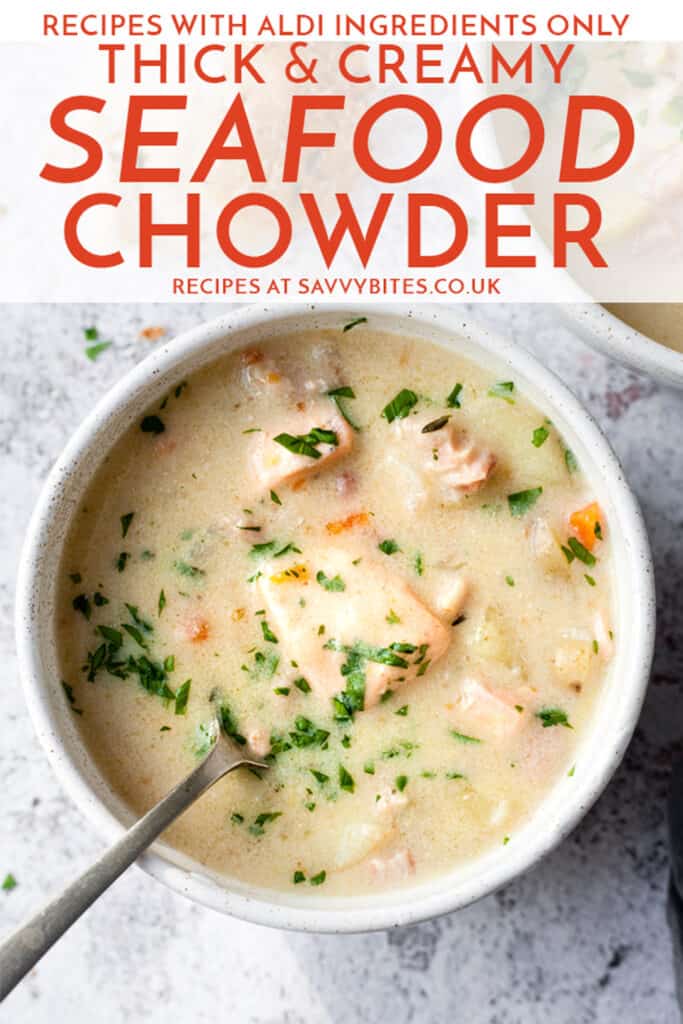 seafood chowder text overlay