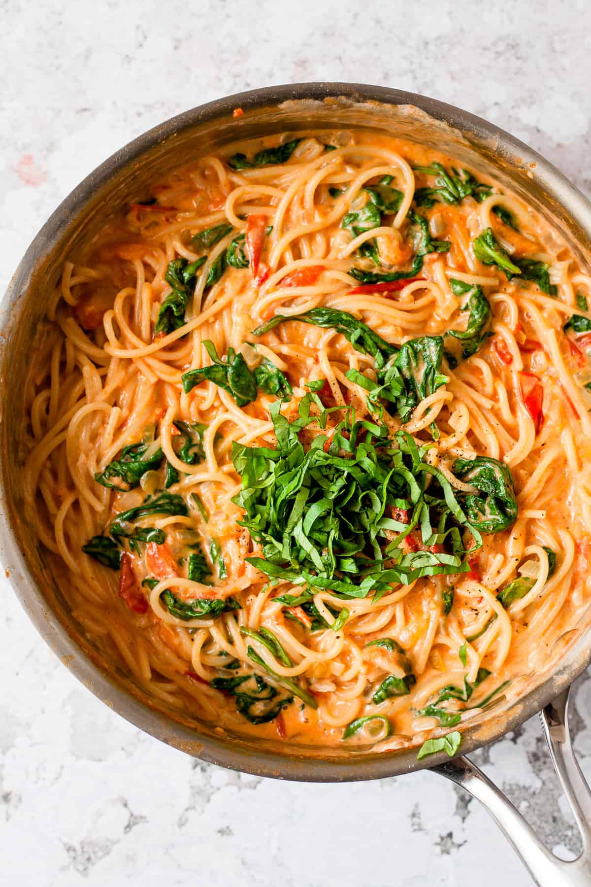 Creamy tomato pasta with Aldi ingredients only.