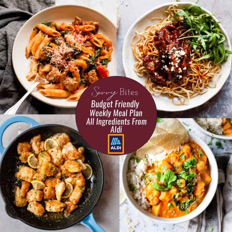 Aldi Budget Meal Plan menu collage