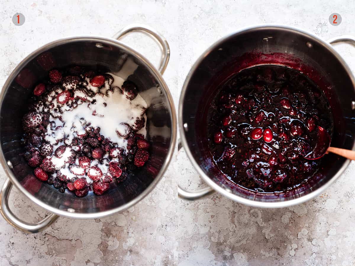 homemade jam in a large pan