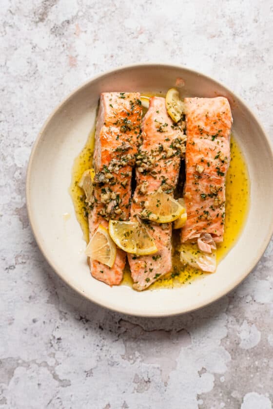 Pan Fried Salmon (with garlic butter sauce) All from Aldi - Savvy Bites