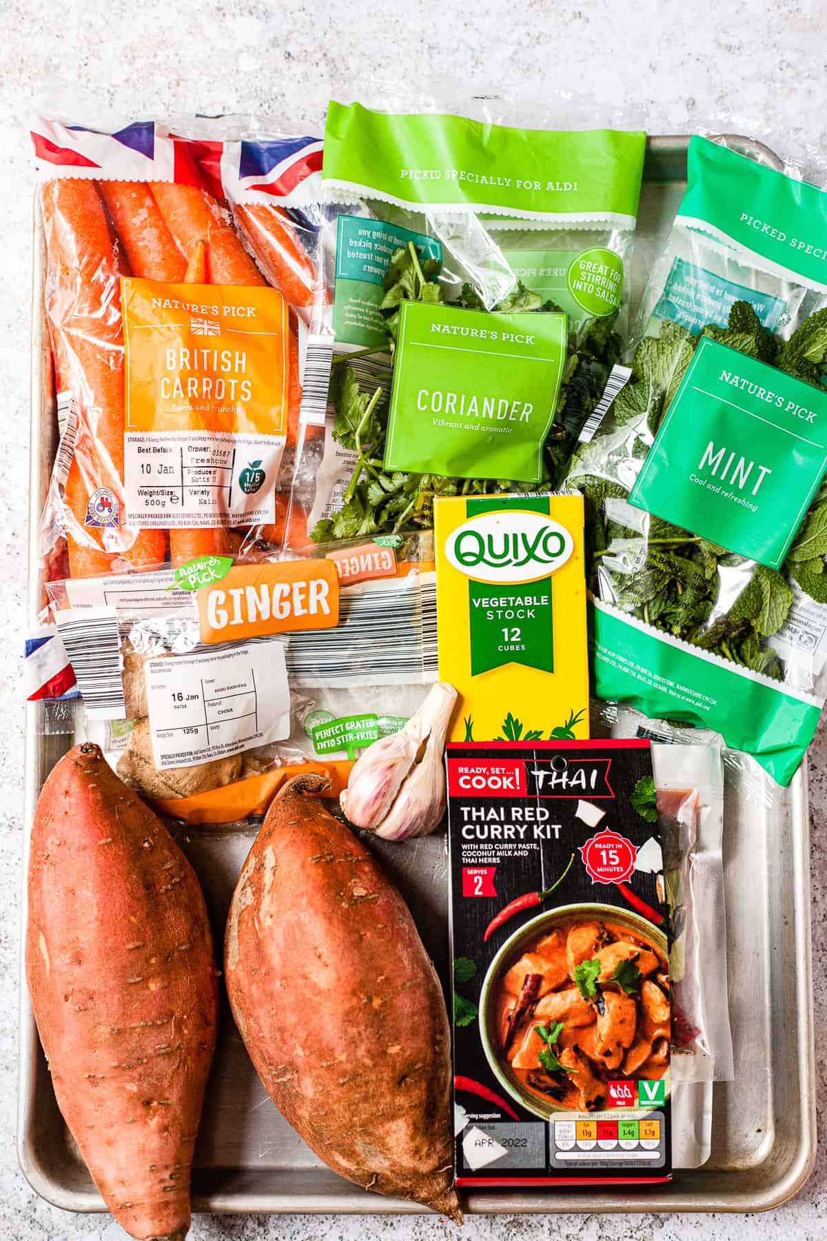 Aldi ingredients for sweet potato and carrot soup