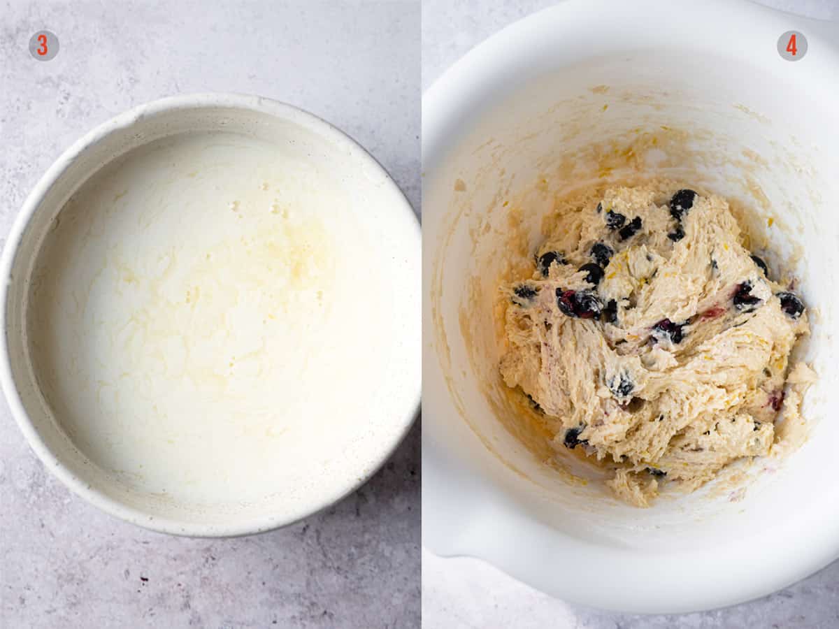 homemade buttermilk and blueberry scone dough
