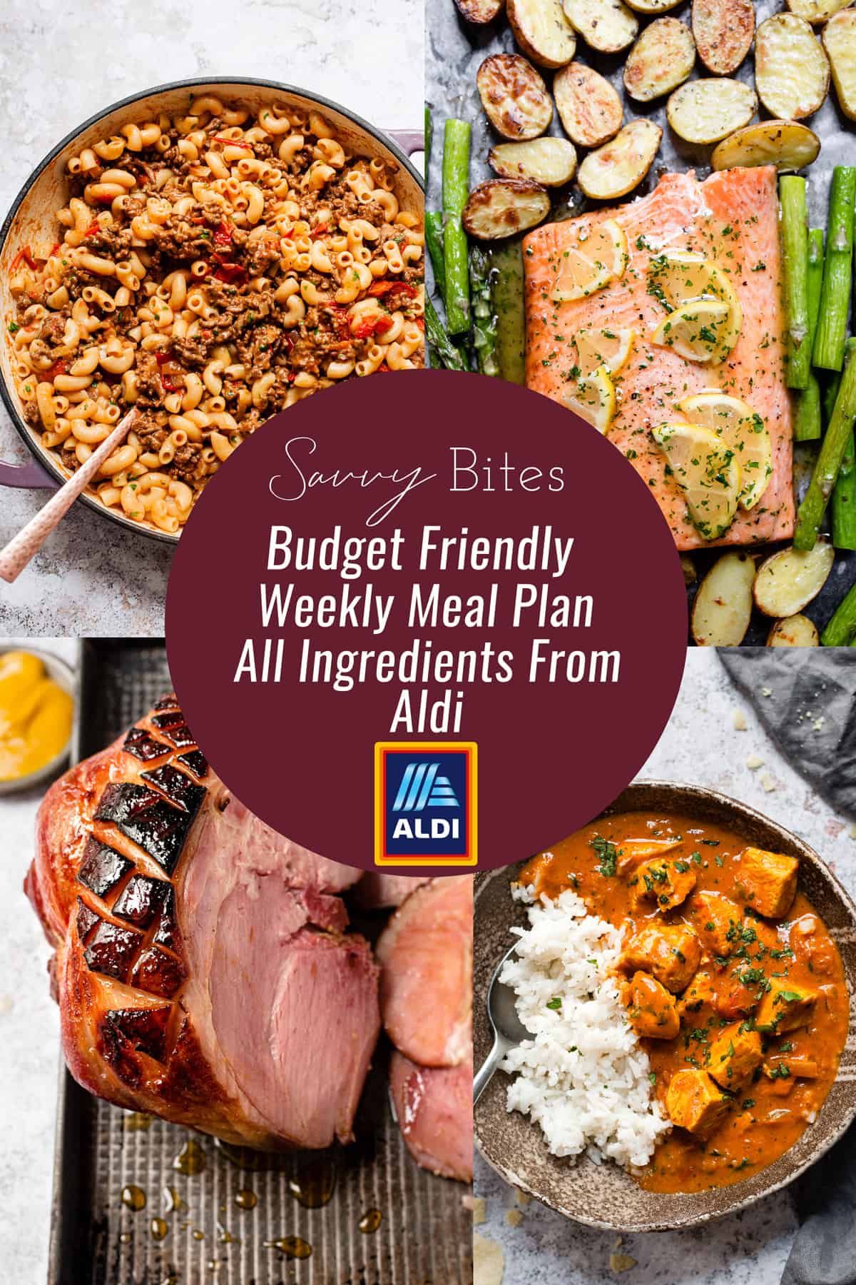 Aldi meal plan photo collage