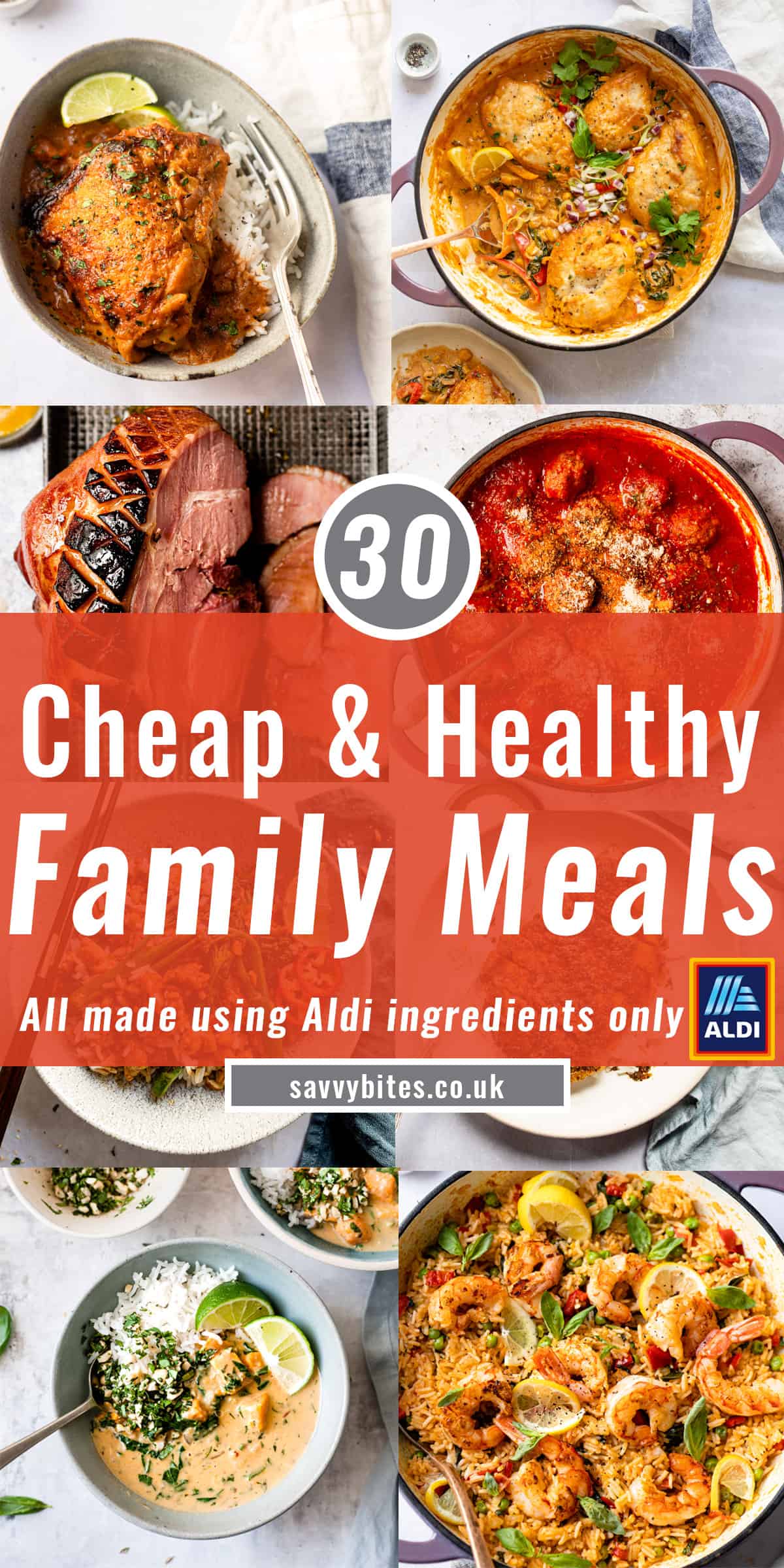 cheap healthy meals Aldi recipes photo collage