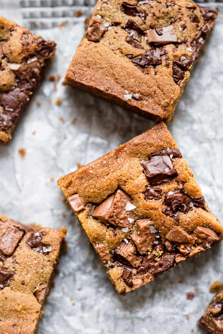 cookie bars on a baking tray