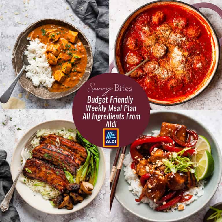 Aldi budget meal plan recipe photos