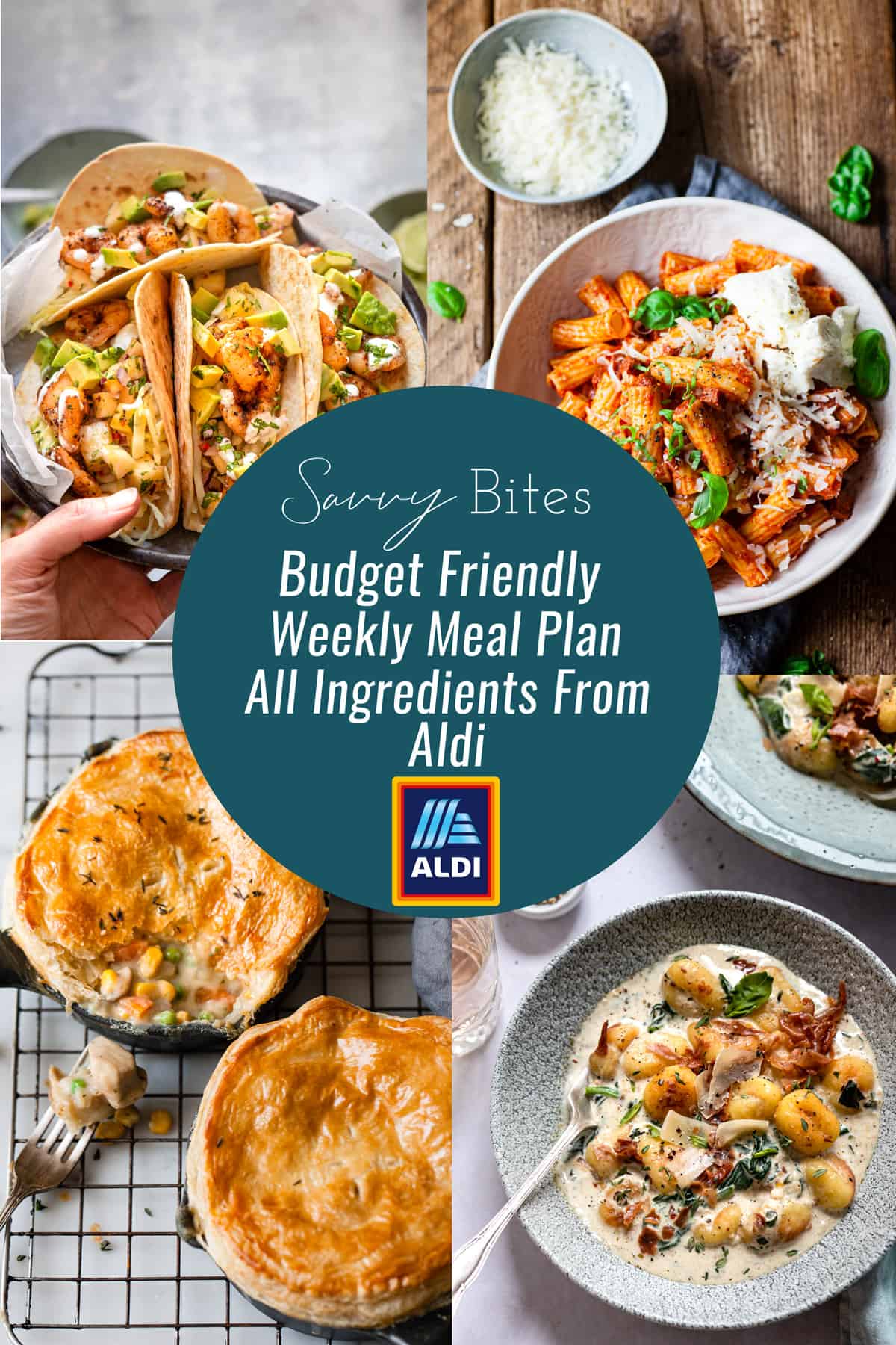 Aldi quick and easy meal plan photo collage