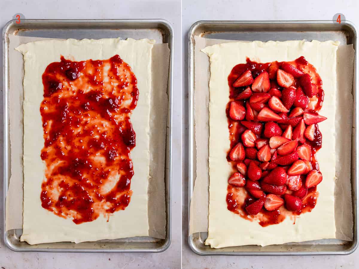 Aldi dessert strawberry tart step 1 & 2 for assembly.