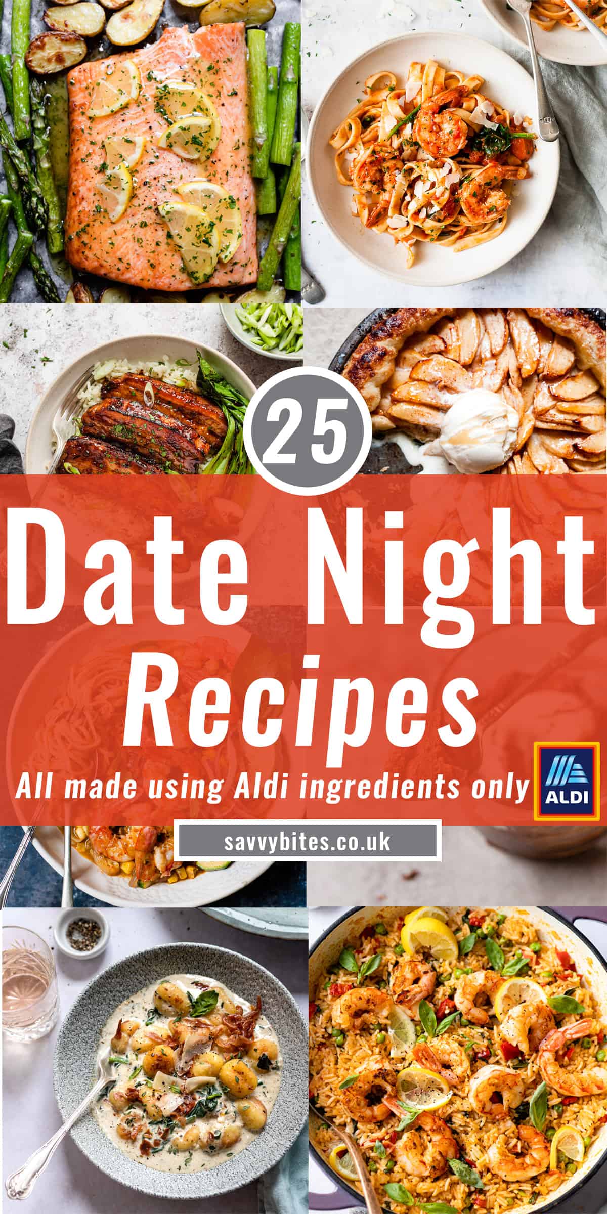 Easy date night recipes in a collage with text overlay. 