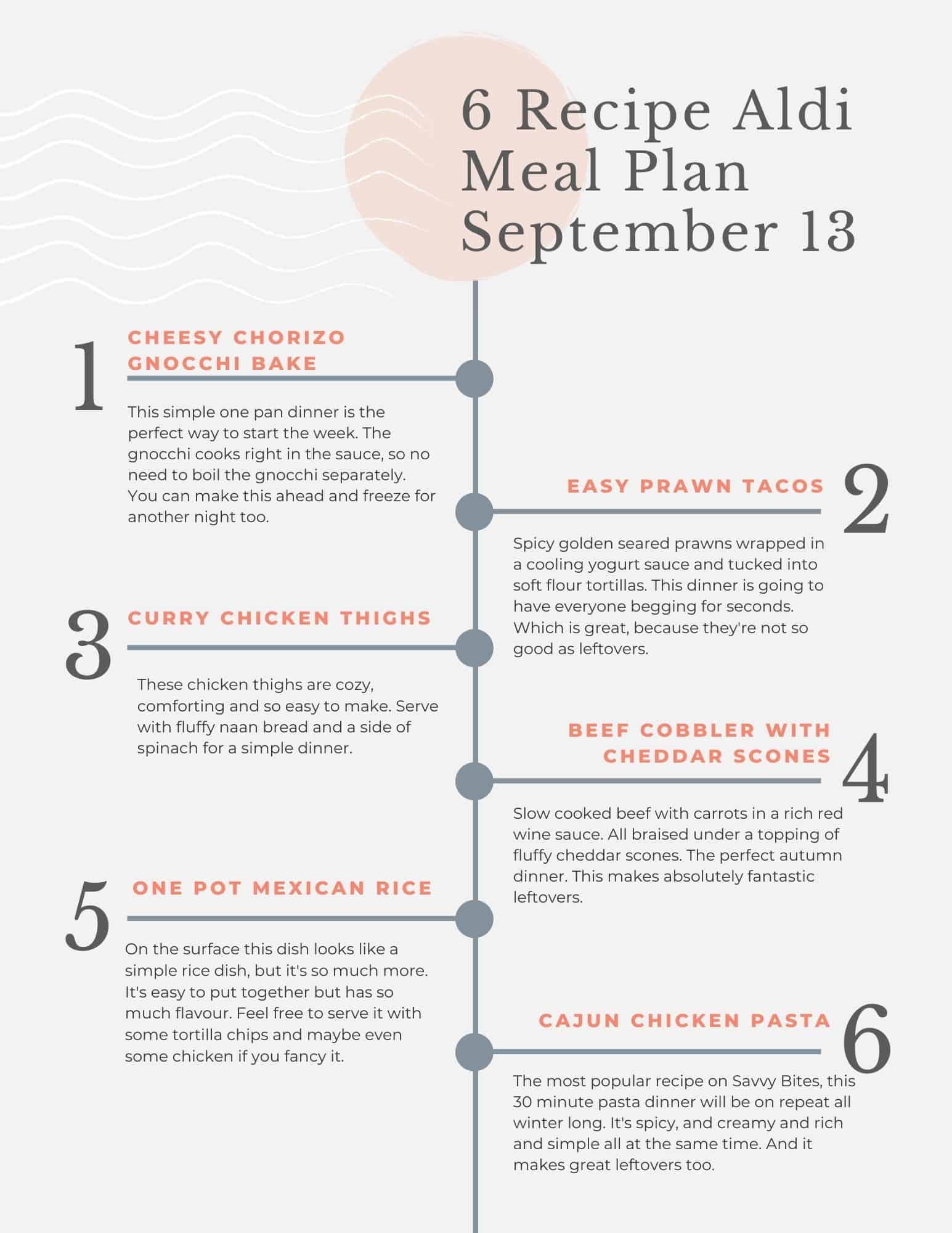 Aldi budget meal plan tip sheet