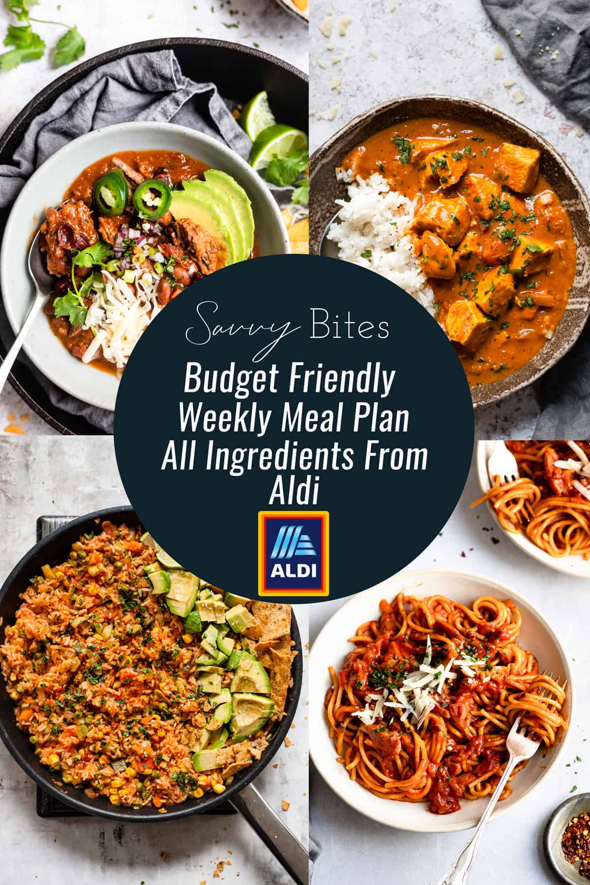 easy flexible meal plan with Aldi ingredients