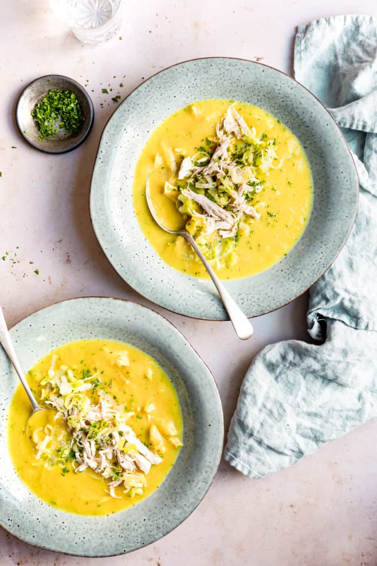 Easy Creamy Leek and Chicken Soup - Savvy Bites