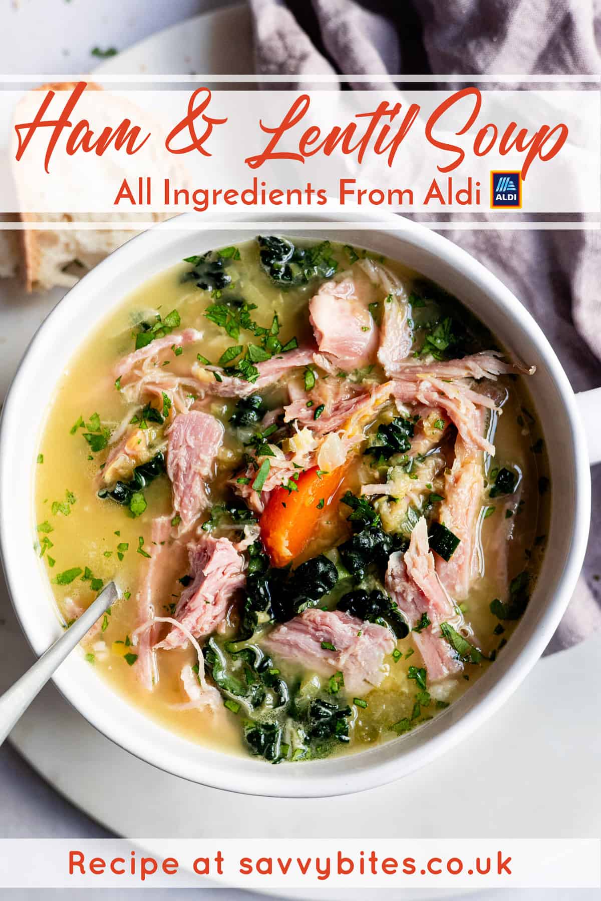 Easy Rich and Hearty Slow Cooker Ham and Lentil Soup - Savvy Bites