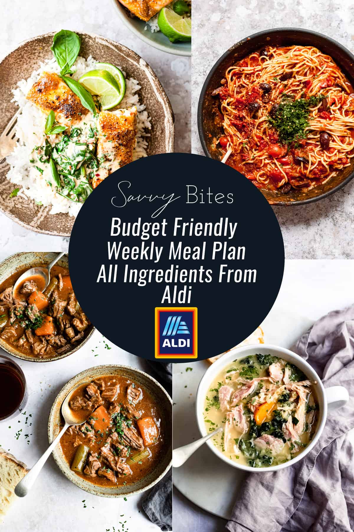 Aldi budget meal plan photos