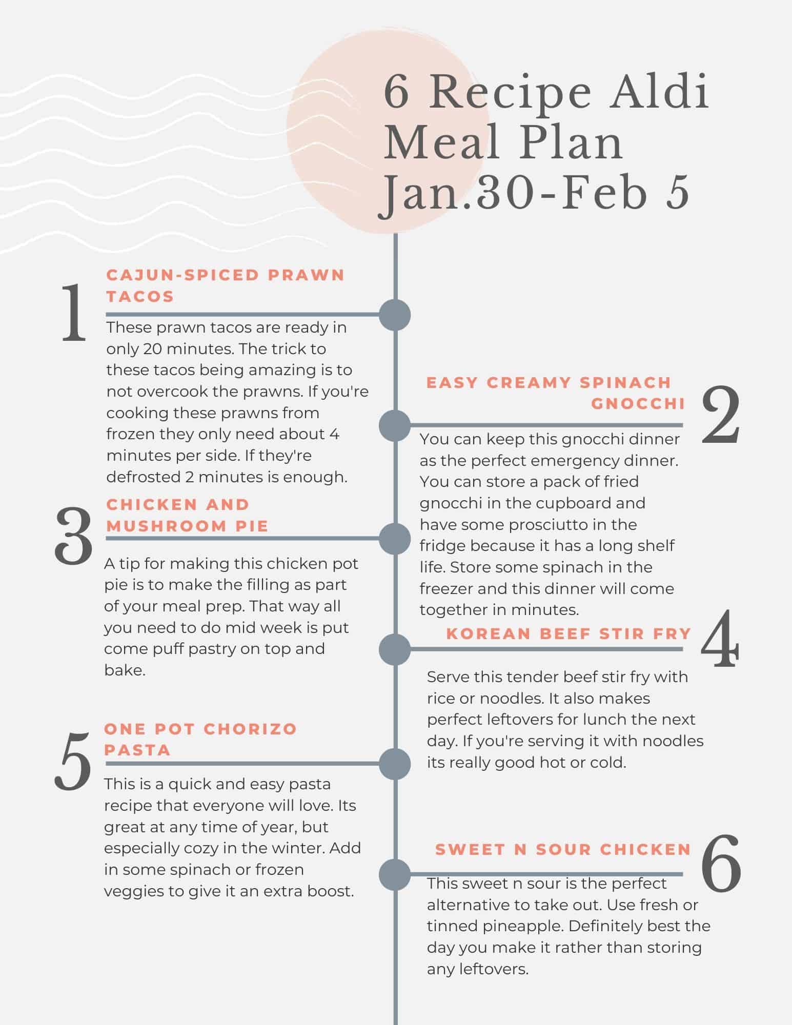 Aldi meal plan tip sheet