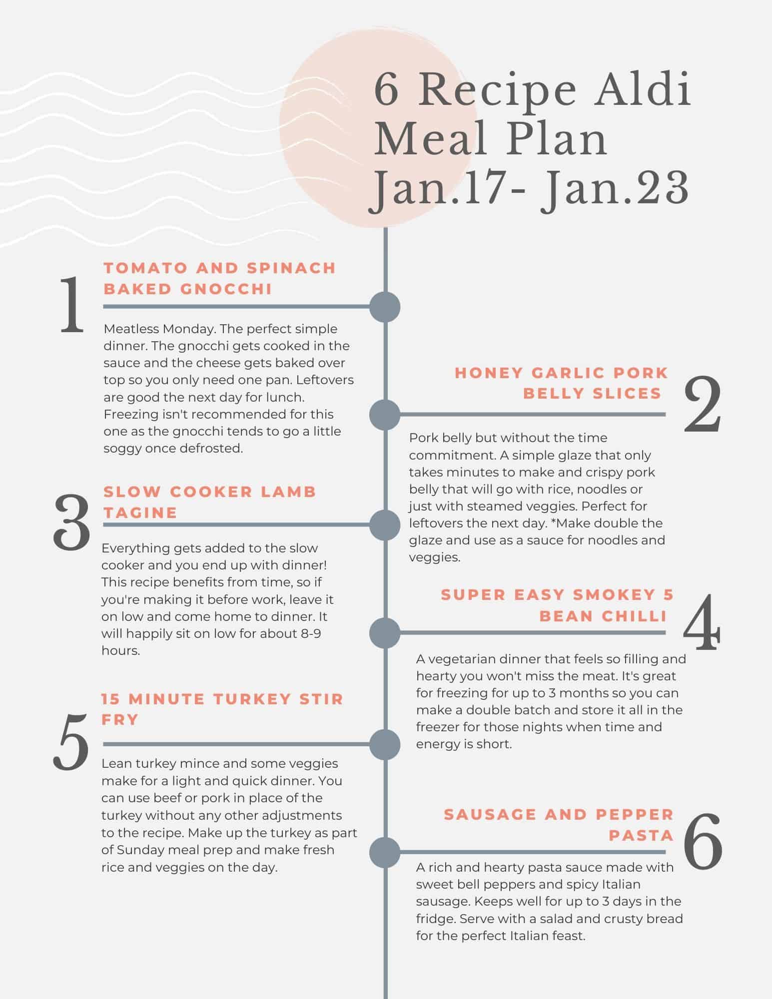 Aldi budget meal plan tip sheet