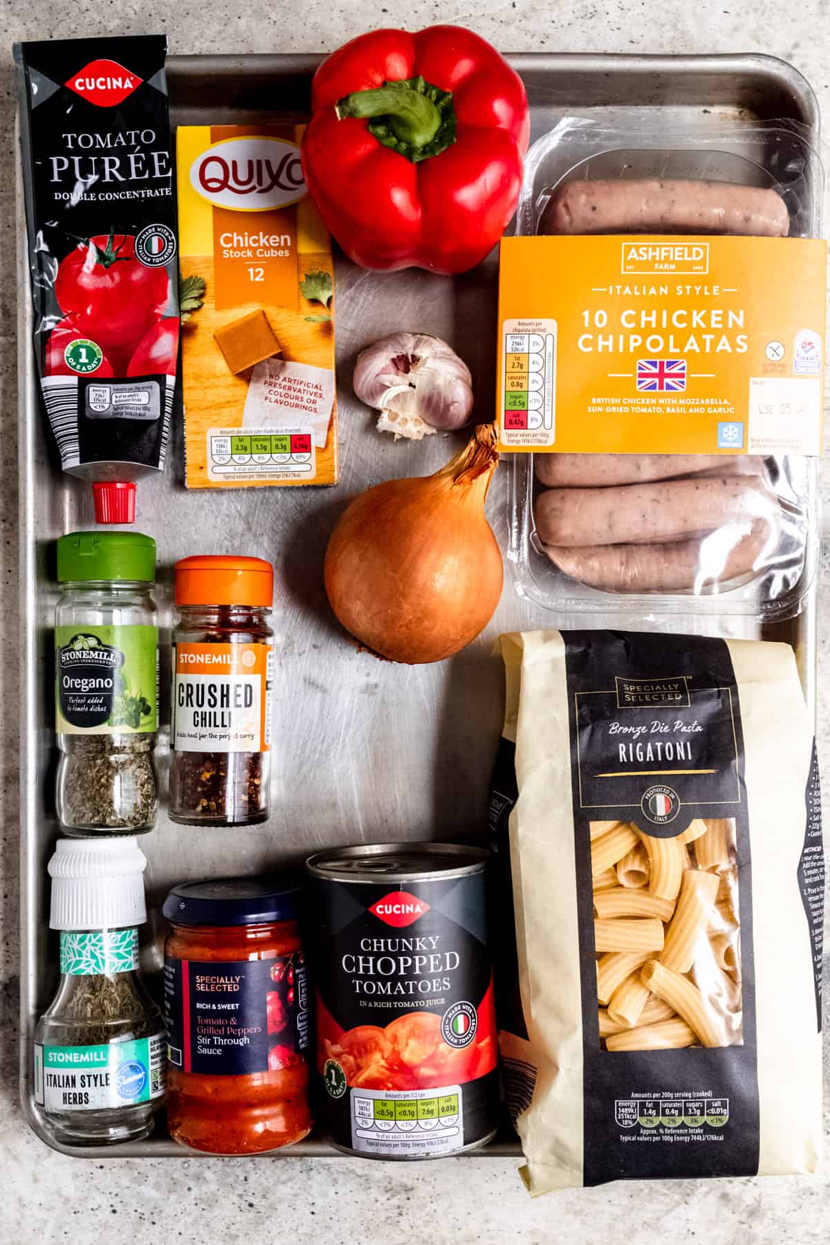 Aldi ingredients for sausage pepper pasta