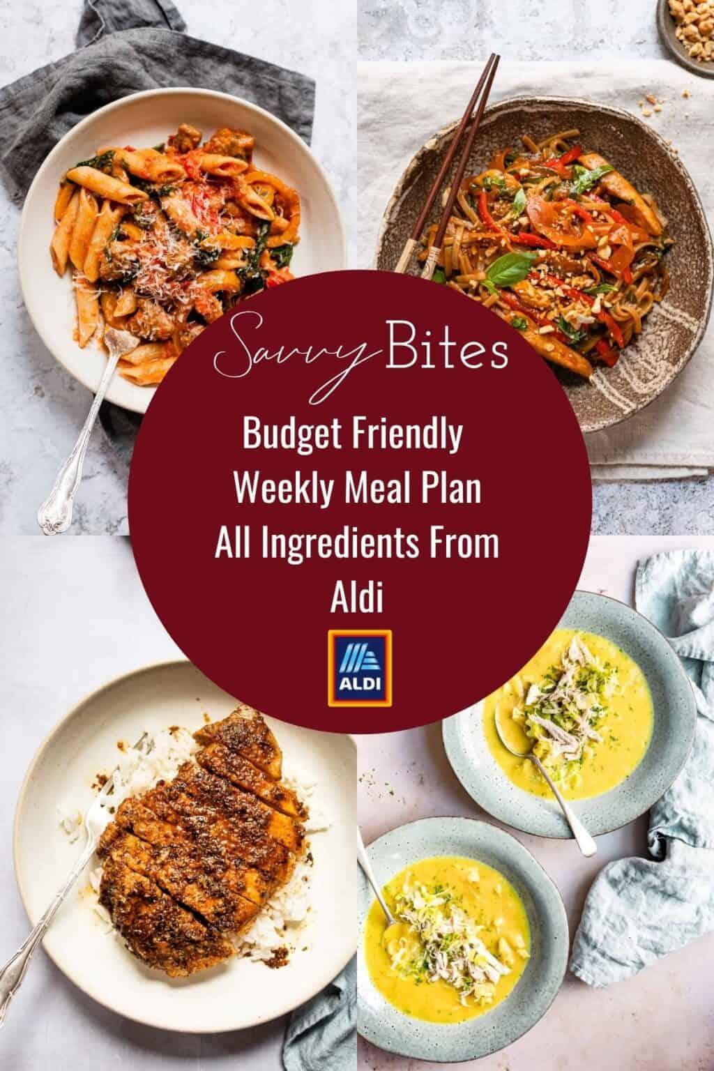 30-Minute Aldi Budget Meal Plan- Free Shopping List - Savvy Bites