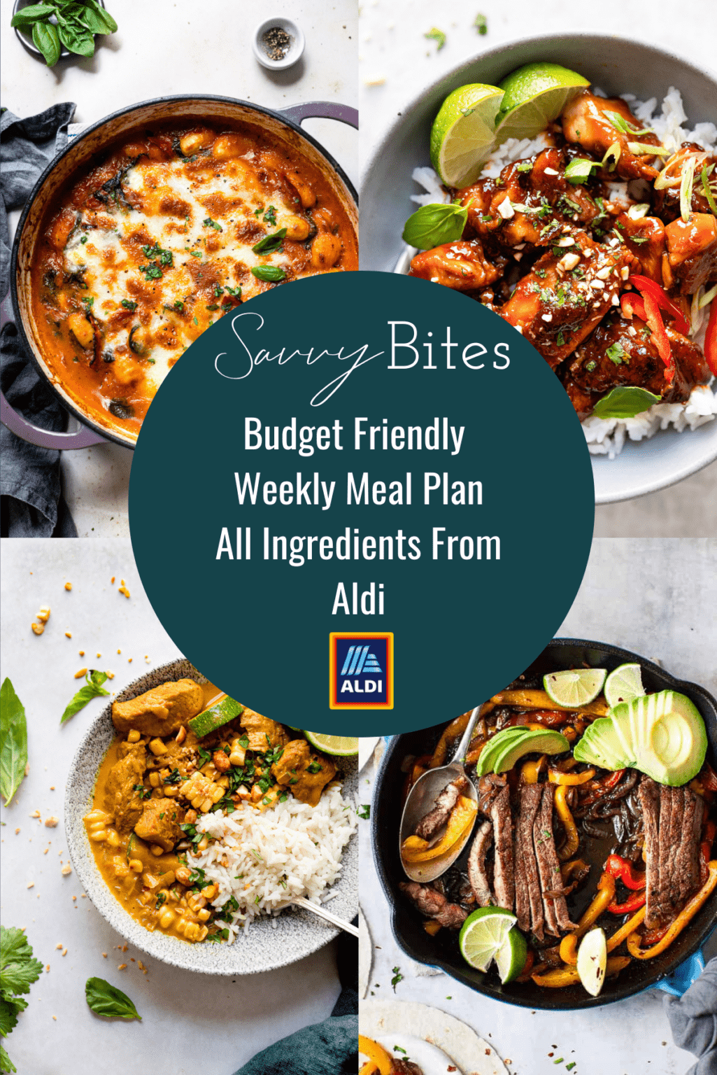 Easy Aldi Meal Plan- Budget Recipes & Free Shopping List - Savvy Bites