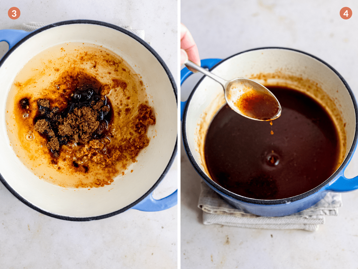 honey garlic soy sauce in a pan