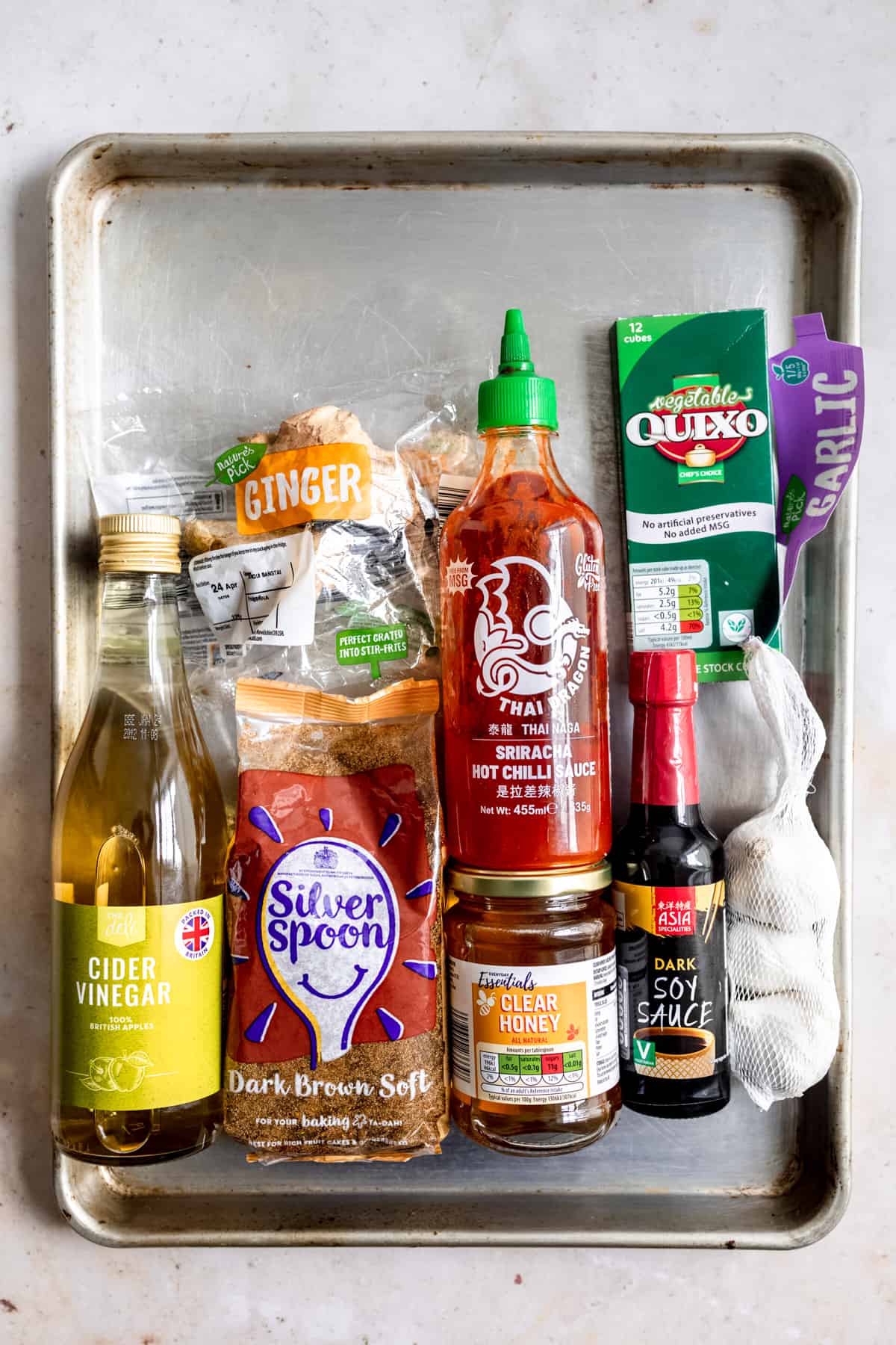 aldi ingredients on a baking tray