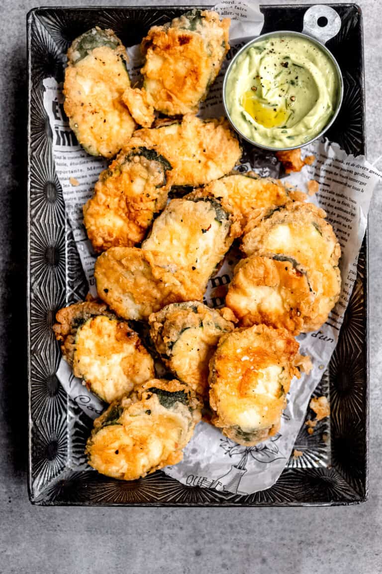 Easy Fried Courgette Crispy Bites with Avocado Sauce Savvy Bites