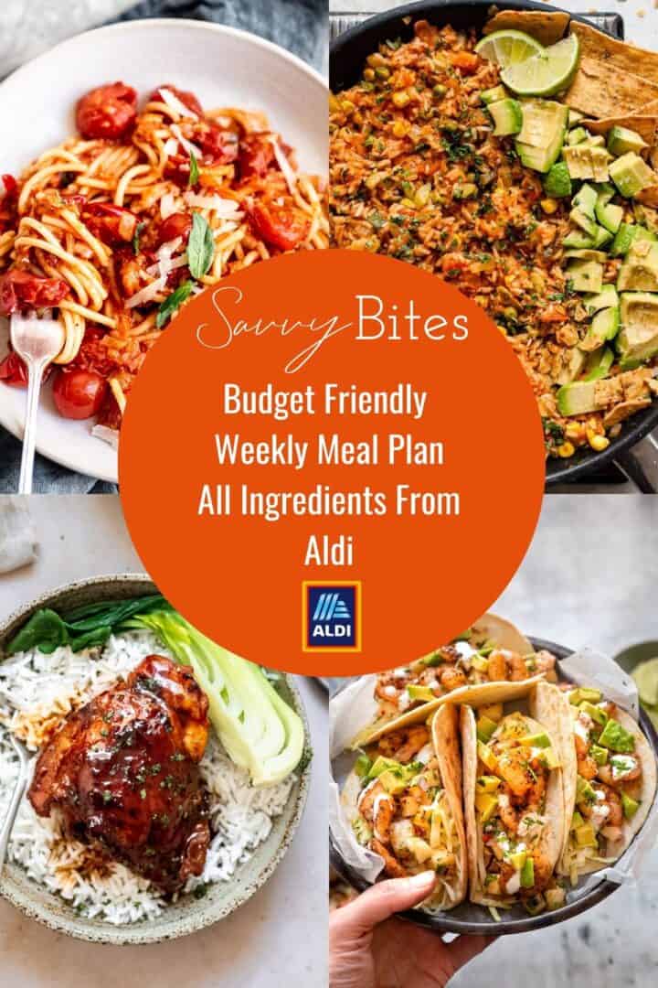 Family budget meal plan with Aldi ingredients.