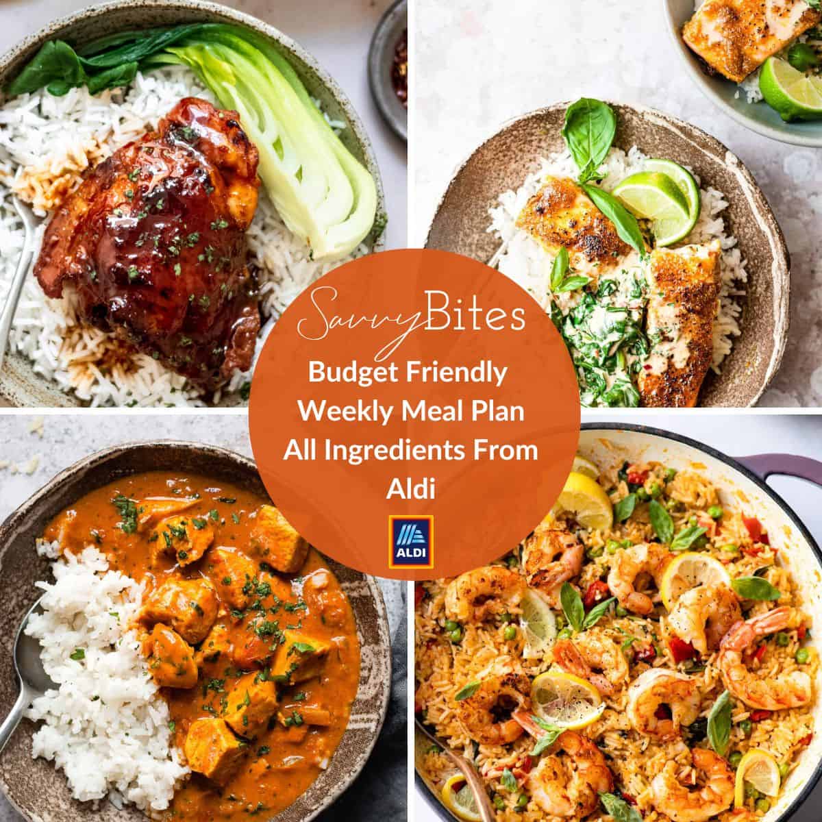 Family meal plan with text overlay.