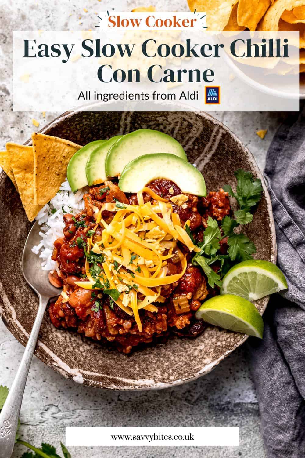 The BEST Easy Slow Cooker Chilli Con Carne Savvy Bites